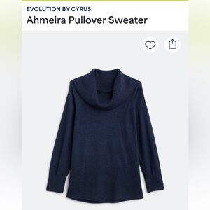 Cyrus Navy Cowl-Neck Pullover Sweater